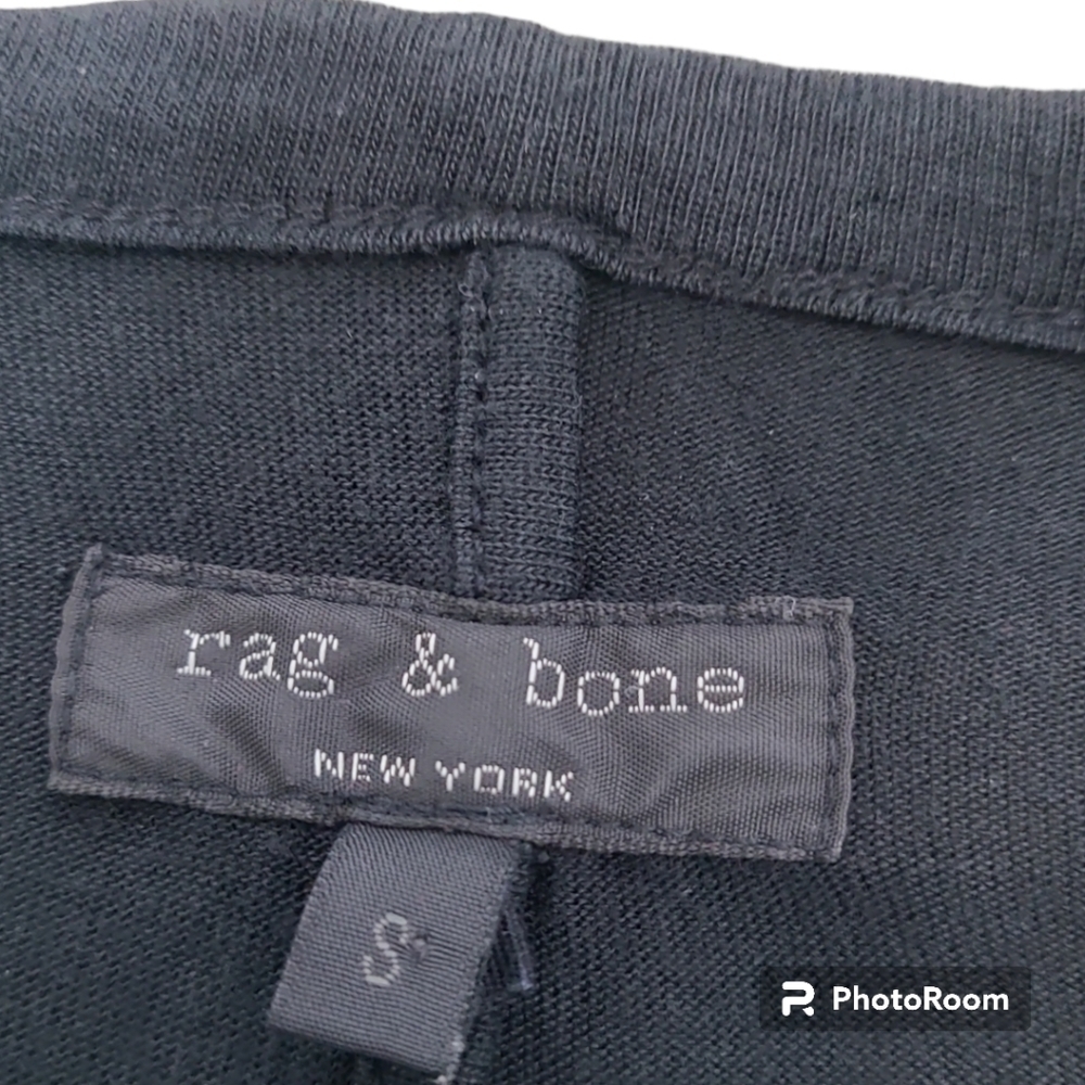 Rag & Bone Long Sleeve Modal Silk Mixed Media Distressed Top Sheer Trim Size S - Picture 2 of 10